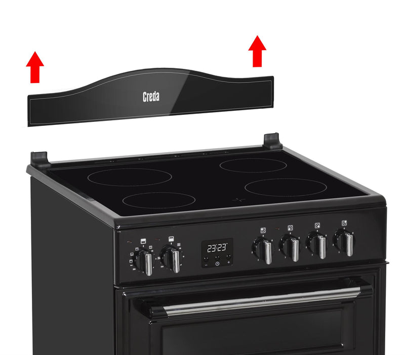 C60CMRBL Creda Mini Range Black 60cm Ceramic Double