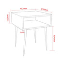 Galaxy metal bedside table, gold with black legs