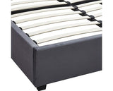 MADISON 5' OTTOMAN BED - GREY VELVET FABRIC