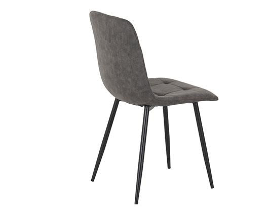 FENTON DINING CHAIR (X2 PER BOX) - DARK GREY SUEDE FABRIC