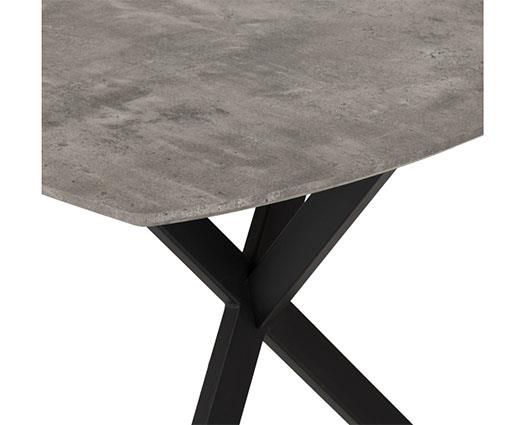 ATHENS RECT & AVERY DINING SET (X4 CHAIRS) - CONCRETE/GREY VELVET