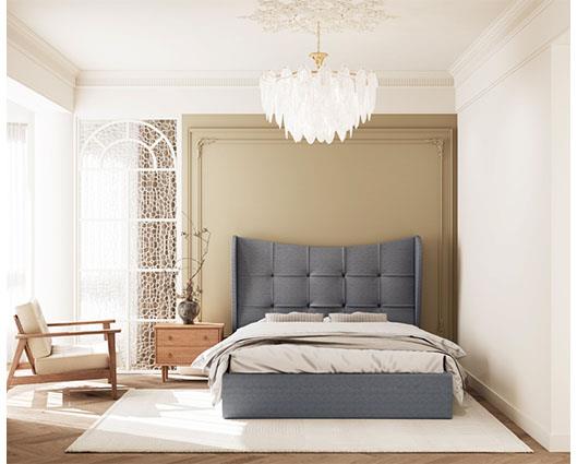 VERONA 4'6" OTTOMAN BED - GREY FABRIC