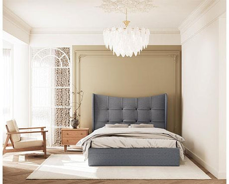 VERONA 4'6" OTTOMAN BED - GREY FABRIC