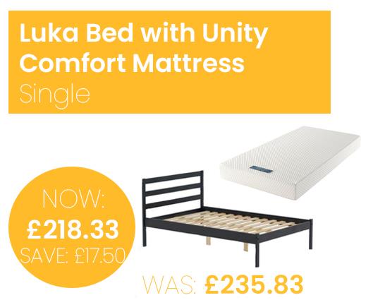 Luka Bed with Unity Comfort Mattress - Single