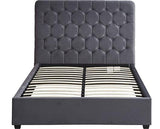 MADISON 5' BED - GREY VELVET FABRIC