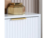 Zara 2 Drawer Fluted Bedside - White