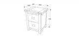 Ballard 2 Drawer Bedside