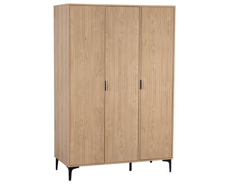 MIAMI 3 DOOR WARDROBE - OAK EFFECT/BLACK