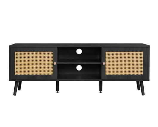 Croxley Rattan Large TV Unit - Black