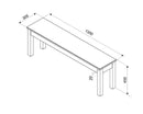Corona linea bench grey for 1500mm table