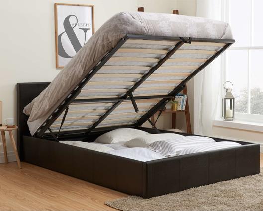 Barney Small Double Ottoman Bed - Brown