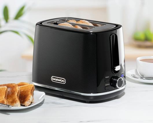 Daewoo Stirling 2 Slice Toaster & 1.7 Kettle Black