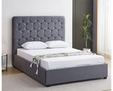 MADISON 4'6" BED - GREY VELVET FABRIC