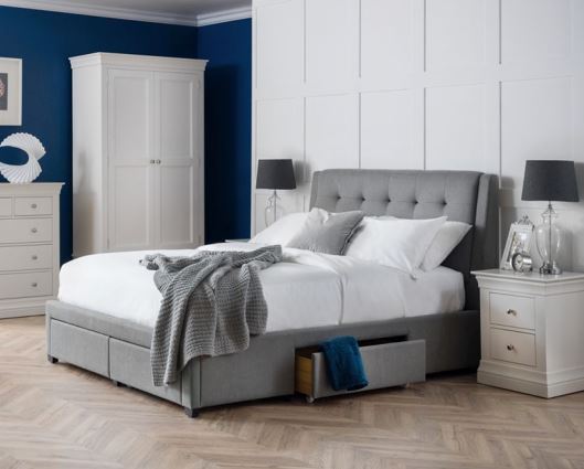 Frankie 4 Drawer Storage Fabric Bed King