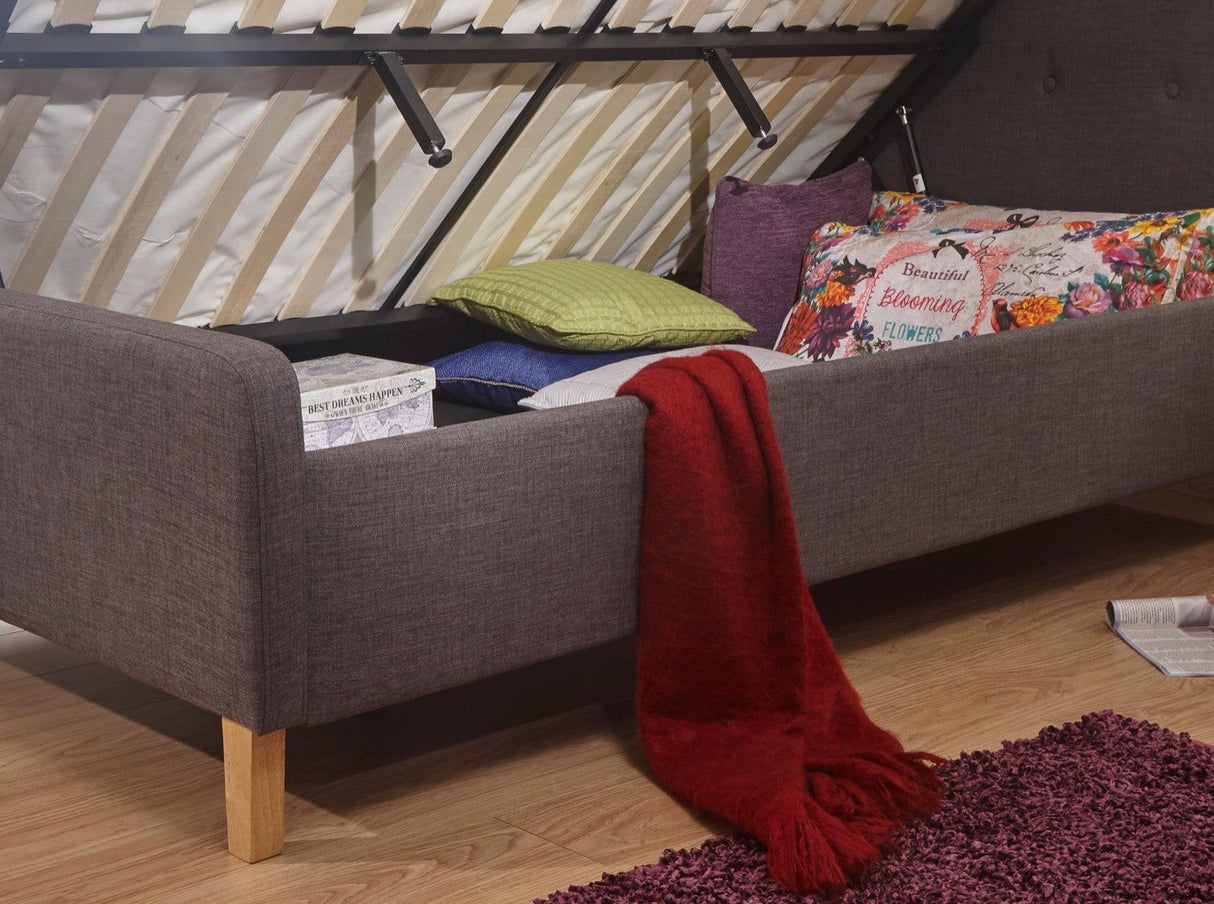 Ashbrook Single Ottoman-Dark Grey