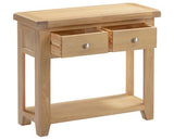 WINDSOR 2 DRAWER CONSOLE TABLE - NATURAL OAK