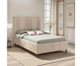 MAINE 4'6" BED - TAUPE VELVET FABRIC