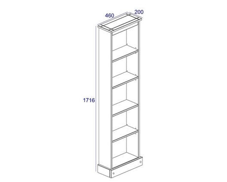 Corona tall narrow bookcase