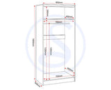 MALVERN 2 DOOR WARDROBE - BLACK
