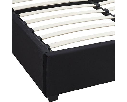 MADISON 5' OTTOMAN BED - BLACK VELVET FABRIC