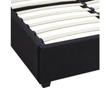 MADISON 5' OTTOMAN BED - BLACK VELVET FABRIC