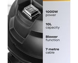 DAEWOO 10L WET AND DRY VACUUM - BLACK