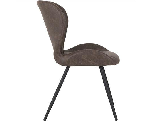 TREVISO & QUEBEC DINING SET (X4 CHAIRS) - LIGHT OAK EFFECT/BROWN FAUX LEATHER