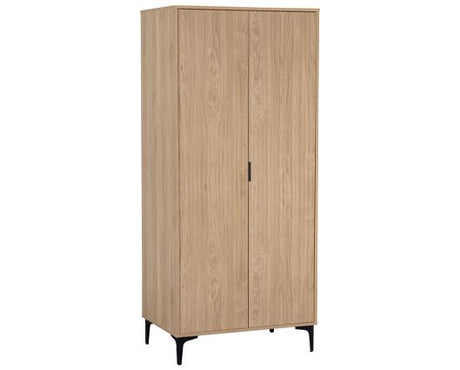 MIAMI 2 DOOR WARDROBE - OAK EFFECT/BLACK