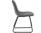 HAMILTON & LUKAS MEDIUM DINING SET (X4 CHAIRS) - MEDIUM OAK EFFECT/GREY VELVET