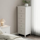 Nairn White 5 drawer narrow chest of drawers