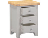 WINDSOR 3 DRAWER BEDSIDE - PEBBLE GREY/OAK