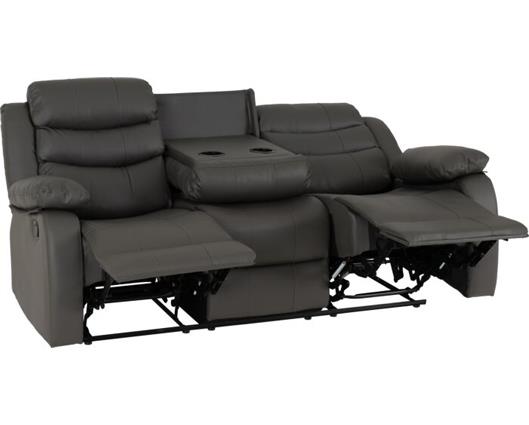 Roma 3 Seater Recliner Sofa - Grey Faux Leather