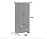 Lincoln 3 Piece Bedroom Set (2 Door Wardrobe, 3+4 Chest, 2 Drawer Bedside)