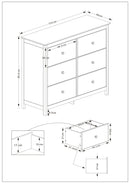 Nairn White 3+3 drawer wide chest of drawers