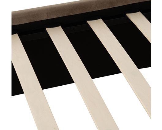 MAINE 4'6" BED - TAUPE VELVET FABRIC