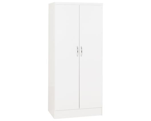 NEVADA 2 DOOR ALL HANGING WARDROBE - WHITE GLOSS