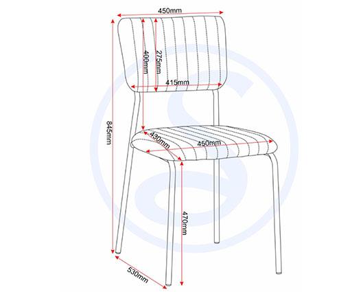 SHELDON DINING CHAIR (X4 PER BOX) - BURNT ORANGE VELVET FABRIC