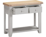 WINDSOR 2 DRAWER CONSOLE TABLE - PEBBLE GREY/OAK