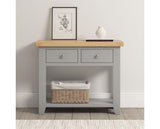 WINDSOR 2 DRAWER CONSOLE TABLE - PEBBLE GREY/OAK