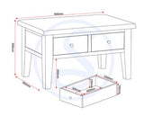 WINDSOR 2 DRAWER COFFEE TABLE - NATURAL OAK