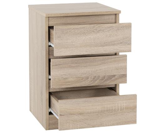 MALVERN 3 DRAWER BEDSIDE X2 - SONOMA OAK EFFECT