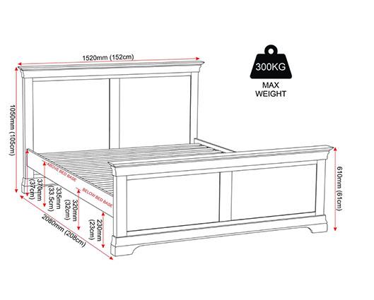 BORDEAUX 4'6" HIGH END BED - IVORY