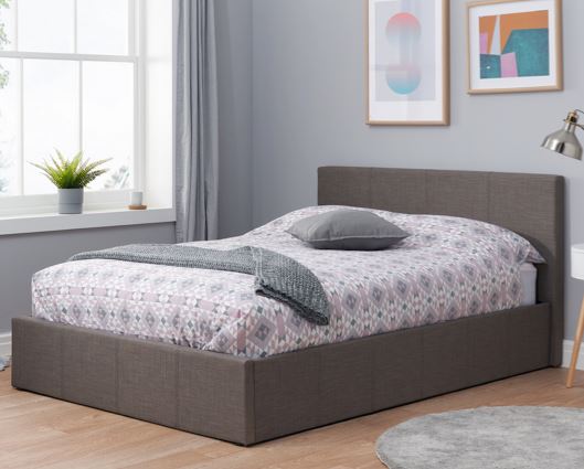 Beda King Size Fabric Ottoman - Grey