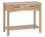 TESSA 2 DRAWER CONSOLE TABLE - NATURAL OAK EFFECT