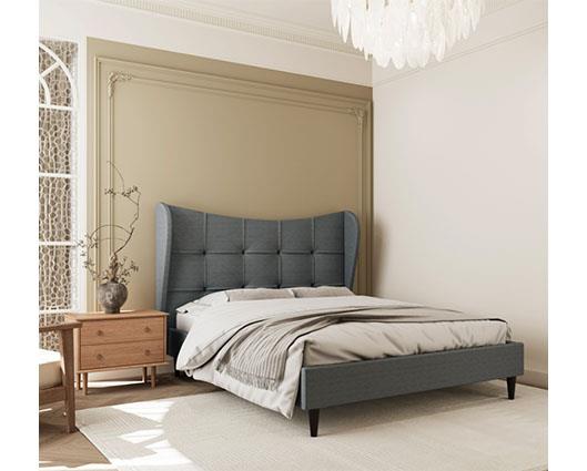 VERONA 4'6" BED - GREY FABRIC