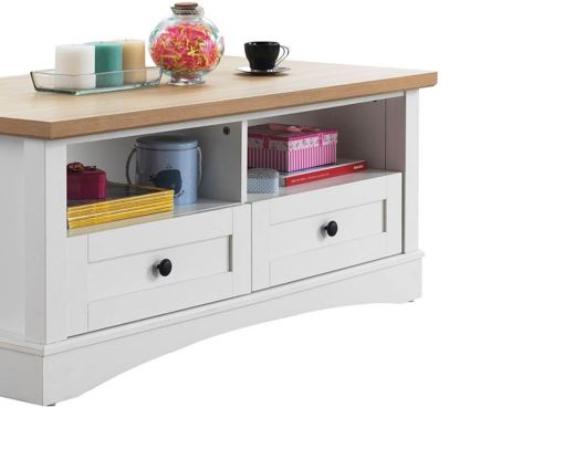 Carman Coffee Table with 2 Drawers-White