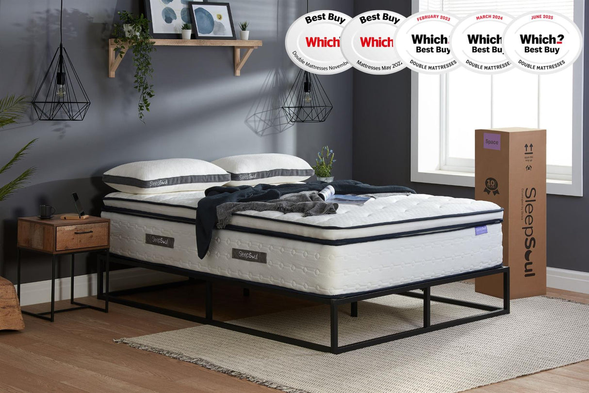 Roll Up Space 2000 Pocket Sprung Boxtop Mattress (35cm Depth) - Super King