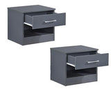 Highbury Bedside Pair - Dark Grey