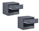 Highbury Bedside Pair - Dark Grey