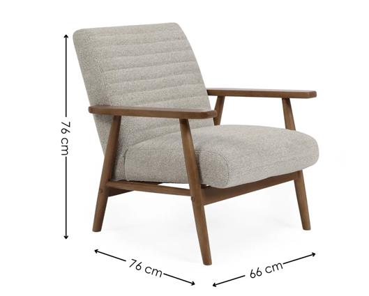 Ivy Armchair Oyster White & Brown